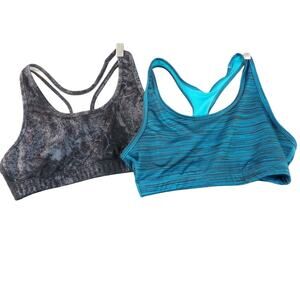 Sterling Performance Sport Bras Women's Teal and Black Size Medium Bundle